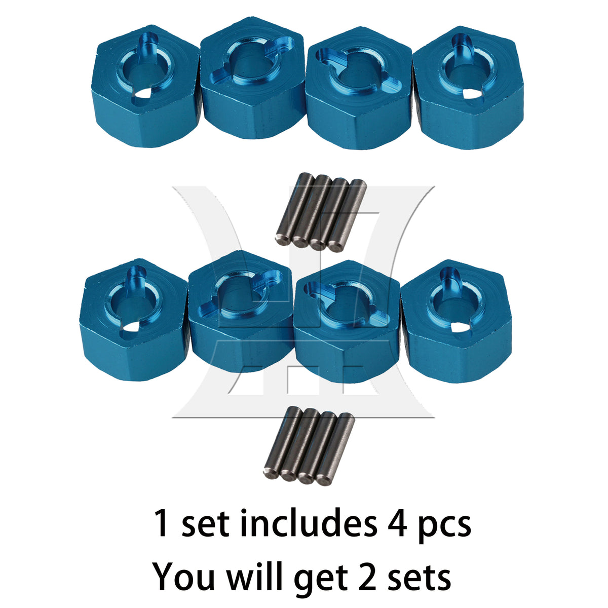 BQLZR 8pcs RC1:10 Wheel Hex Mount 1.2x0.7cm for Flat Sports Car Off-Road Vehicle Truck N10180 Blue Mmodel Car Accessories