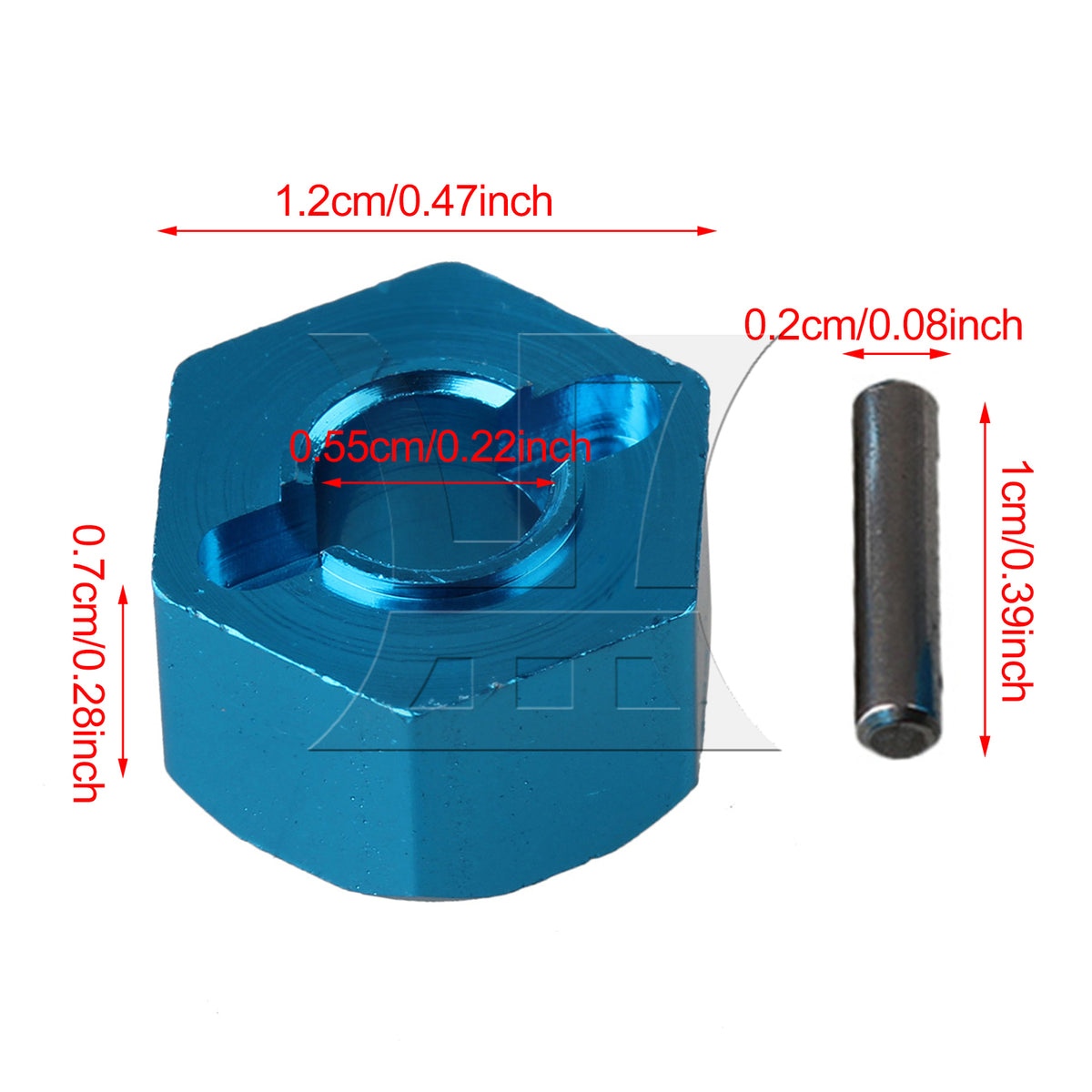 BQLZR 8pcs RC1:10 Wheel Hex Mount 1.2x0.7cm for Flat Sports Car Off-Road Vehicle Truck N10180 Blue Mmodel Car Accessories