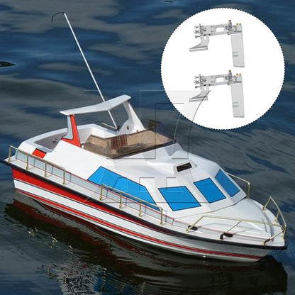 BQLZR 2 Pieces Aluminum RC Boat Rudder 110mm with 4mm Shaft Axle Strut Mount Bracket