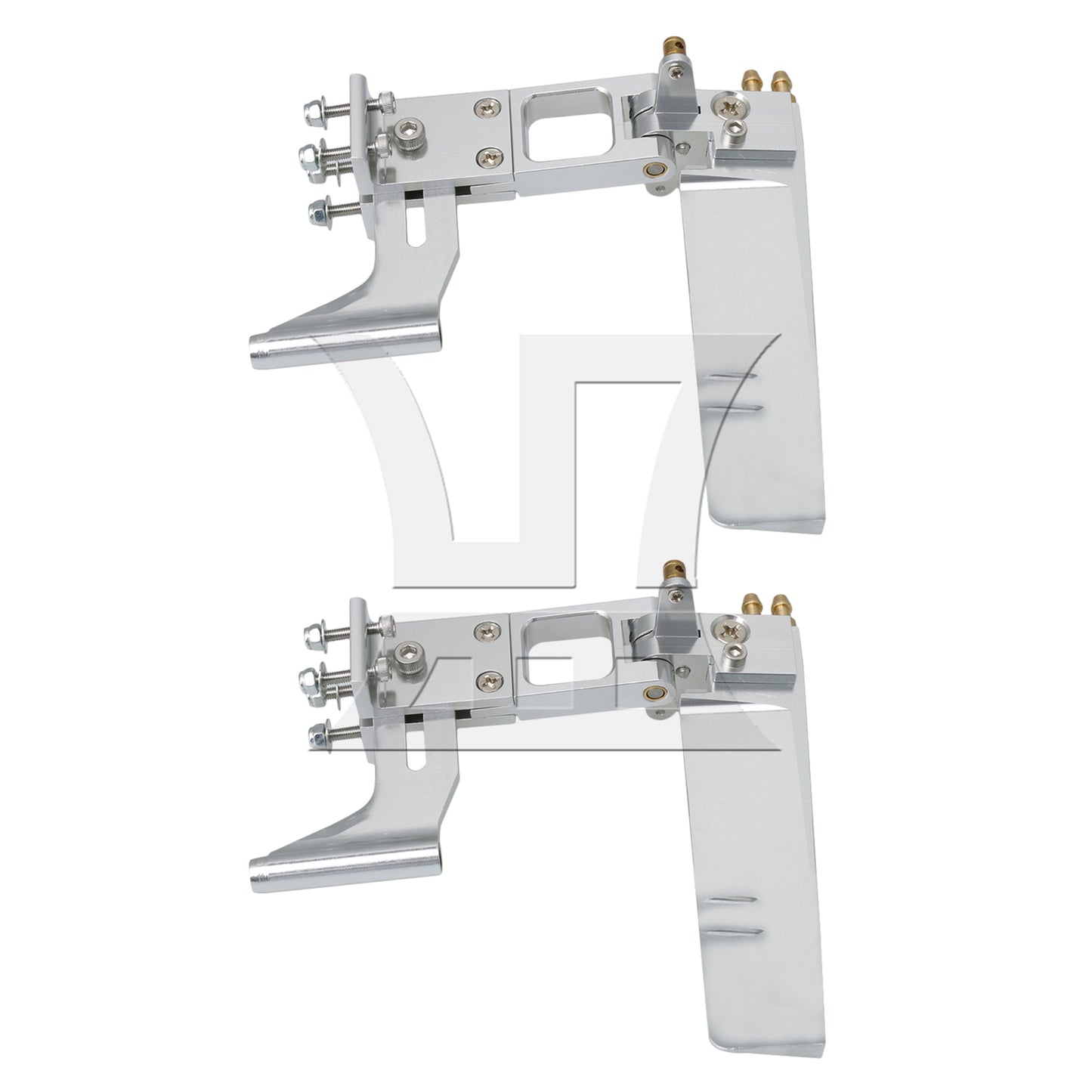 BQLZR 2 Pieces Aluminum RC Boat Rudder 110mm with 4mm Shaft Axle Strut Mount Bracket
