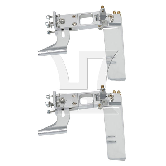 BQLZR 2 Pieces Aluminum RC Boat Rudder 110mm with 4mm Shaft Axle Strut Mount Bracket