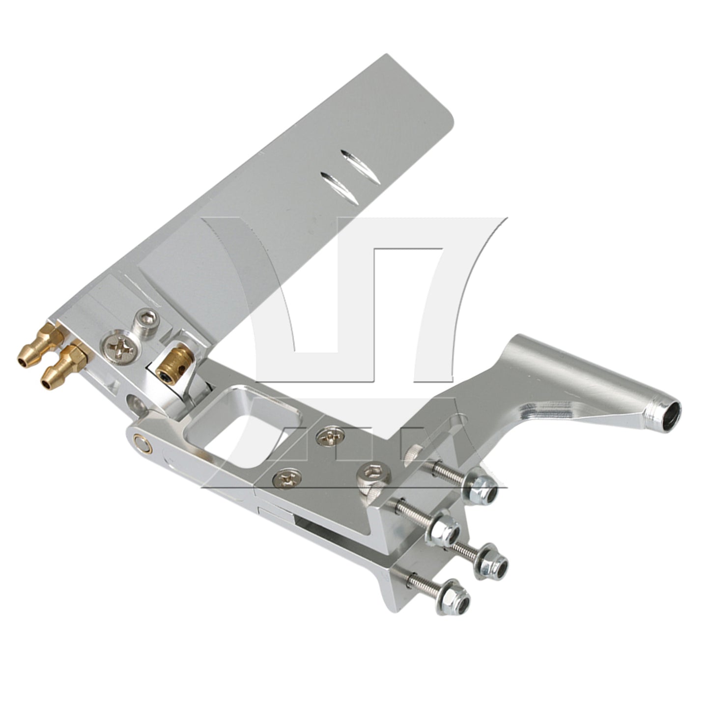 BQLZR 2 Pieces Aluminum RC Boat Rudder 110mm with 4mm Shaft Axle Strut Mount Bracket