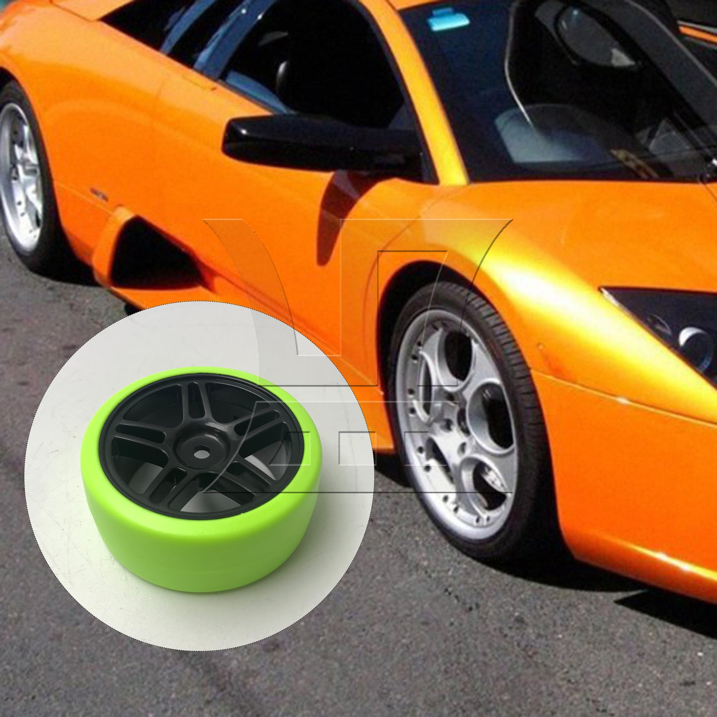 BQLZR RC1:10 Flat Sports Car Drift Tire Black Plastic Wheel Hub Precise Drift Control
