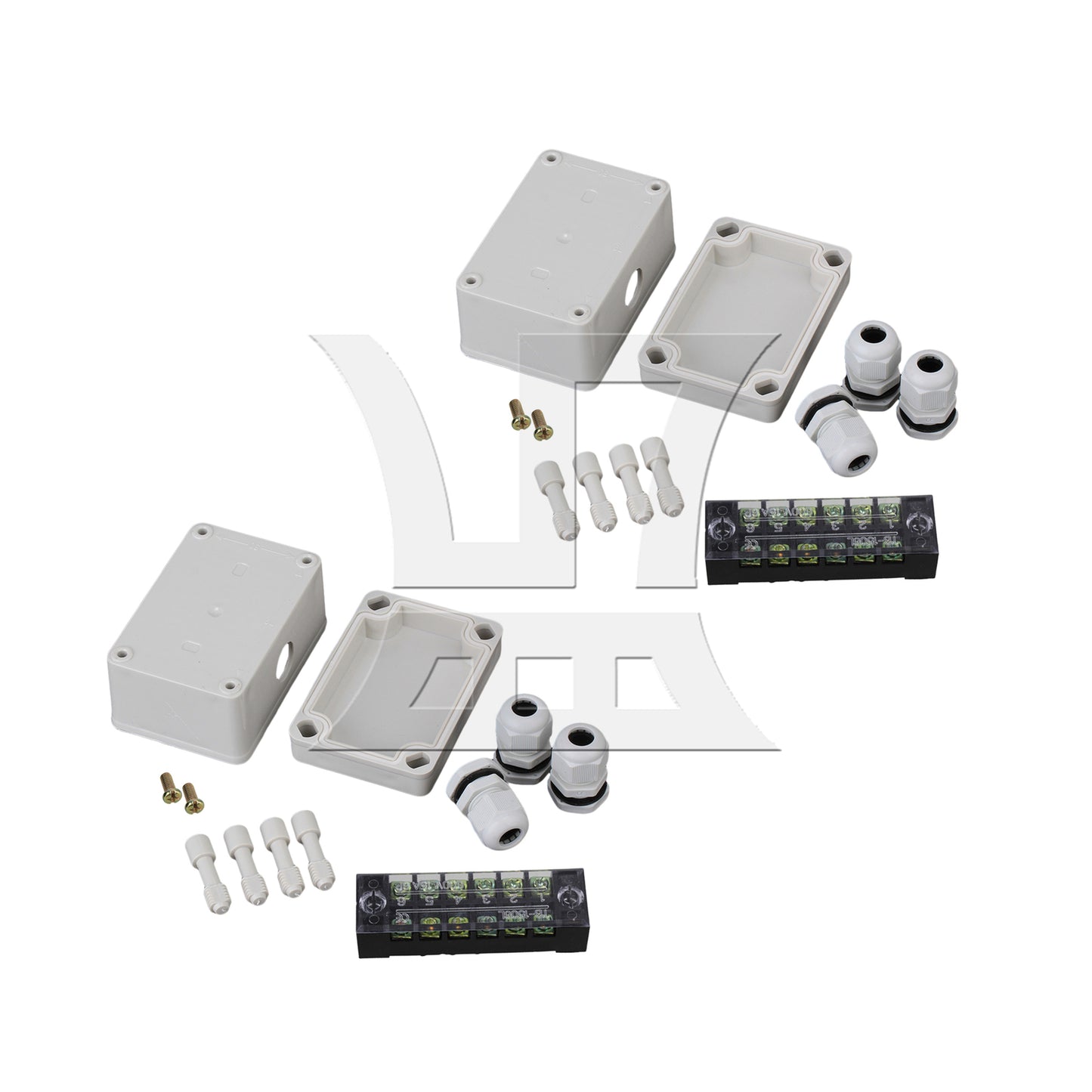 BQLZR 6 Bit Plastic Adaptable Junction Project Box White 95x65x55mm Pack of 2