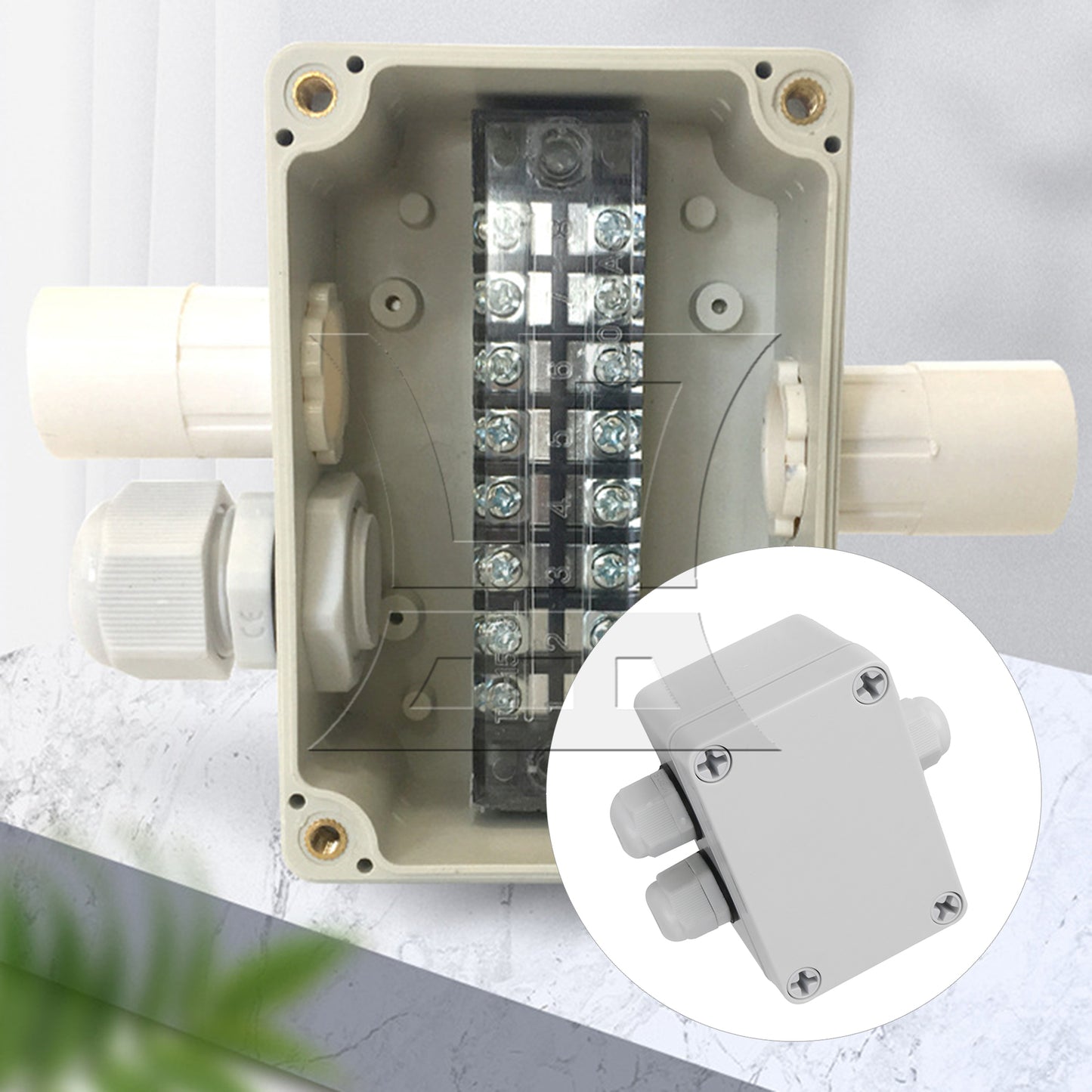BQLZR 6 Bit Plastic Adaptable Junction Project Box White 95x65x55mm Pack of 2