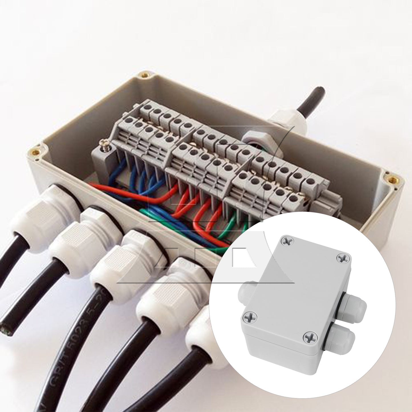 BQLZR 6 Bit Plastic Adaptable Junction Project Box White 95x65x55mm Pack of 2