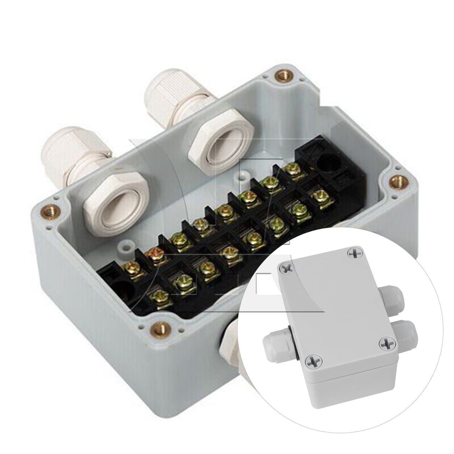 BQLZR 6 Bit Plastic Adaptable Junction Project Box White 95x65x55mm Pack of 2