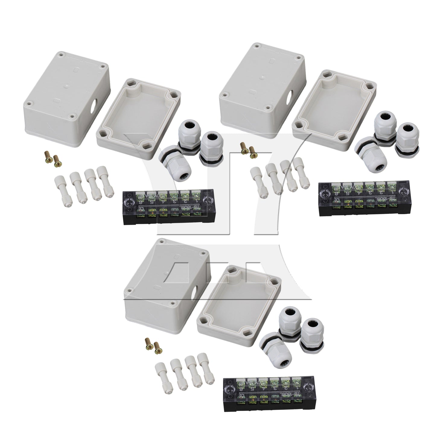 BQLZR 6 Bit Plastic Adaptable Junction Project Box White 95x65x55mm Pack of 2