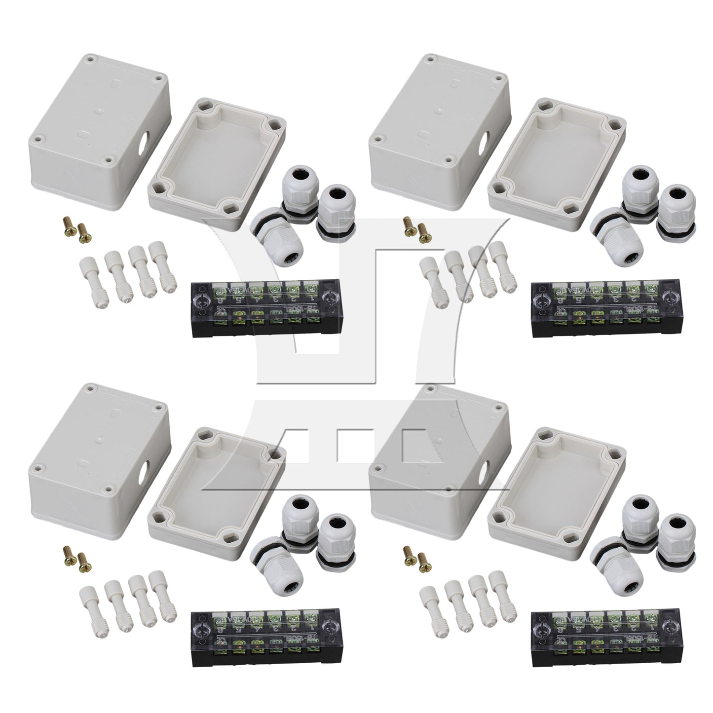 BQLZR 6 Bit Plastic Adaptable Junction Project Box White 95x65x55mm Pack of 2
