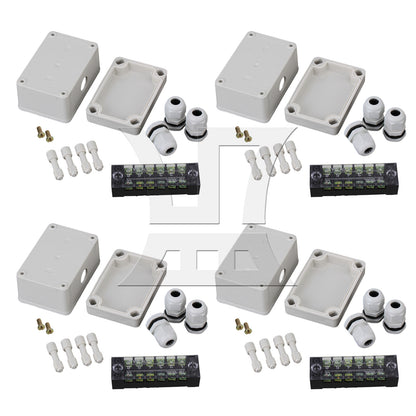 BQLZR 6 Bit Plastic Adaptable Junction Project Box White 95x65x55mm Pack of 2