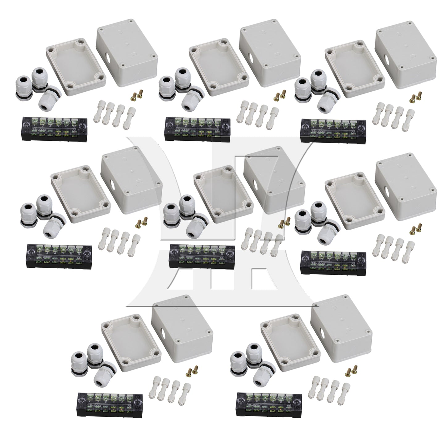 BQLZR 6 Bit Plastic Adaptable Junction Project Box White 95x65x55mm Pack of 2