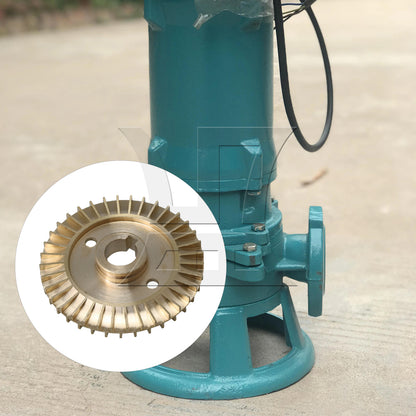 BQLZR Water Pump Brass Double-sided Keyway Impeller 6cm OD 1.2cm ID