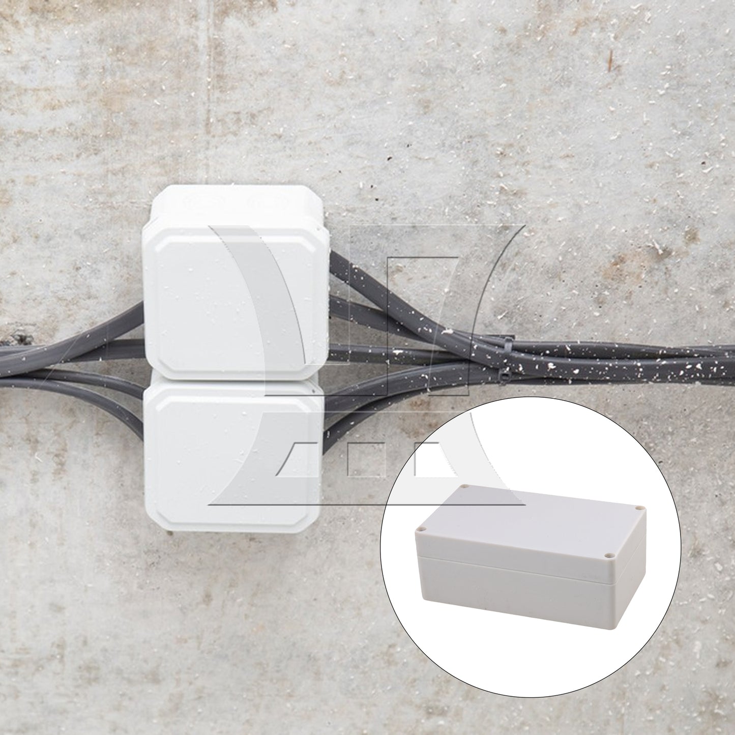 BQLZR 2pcs Plastic Junction Box 15.8x9x6cm Grey White for Solar Water Heaters