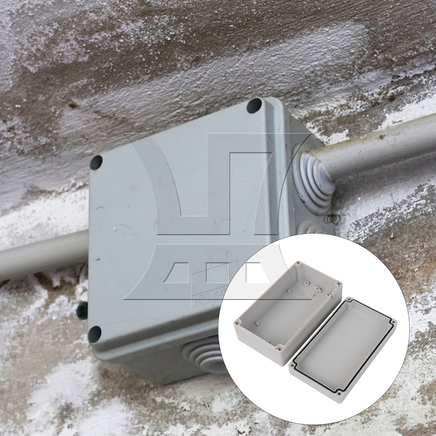BQLZR 2pcs Plastic Junction Box 15.8x9x6cm Grey White for Solar Water Heaters