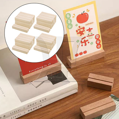 BQLZR 40 Pcs Wooden Business Card Holder Desk Display Wood Office Name Plate Case