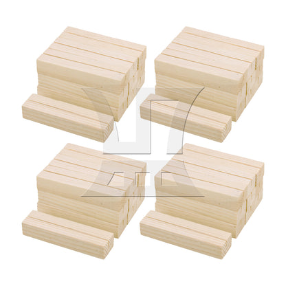 BQLZR 40 Pcs Wooden Business Card Holder Desk Display Wood Office Name Plate Case