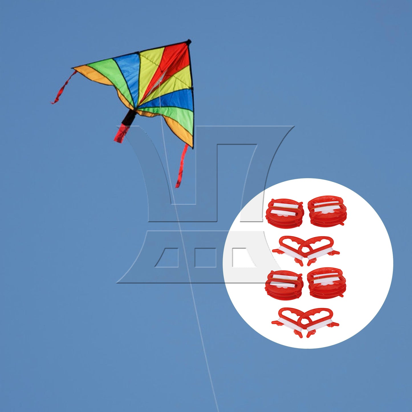 BQLZR  Kite Parts Line Outdoor D Shape Plastic Flying Kite Line String Red 30m