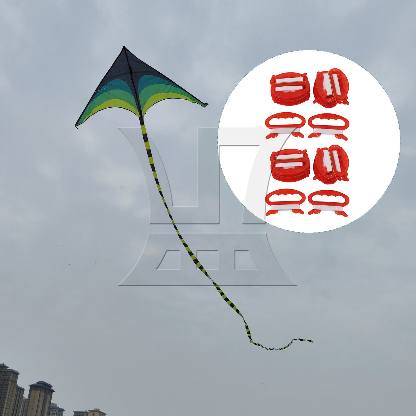 BQLZR  Kite Parts Line Outdoor D Shape Plastic Flying Kite Line String Red 30m