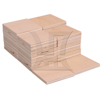 BQLZR 20 x Square Shaped Wood Pieces for Wood Engraving 50x50mm Wood Model