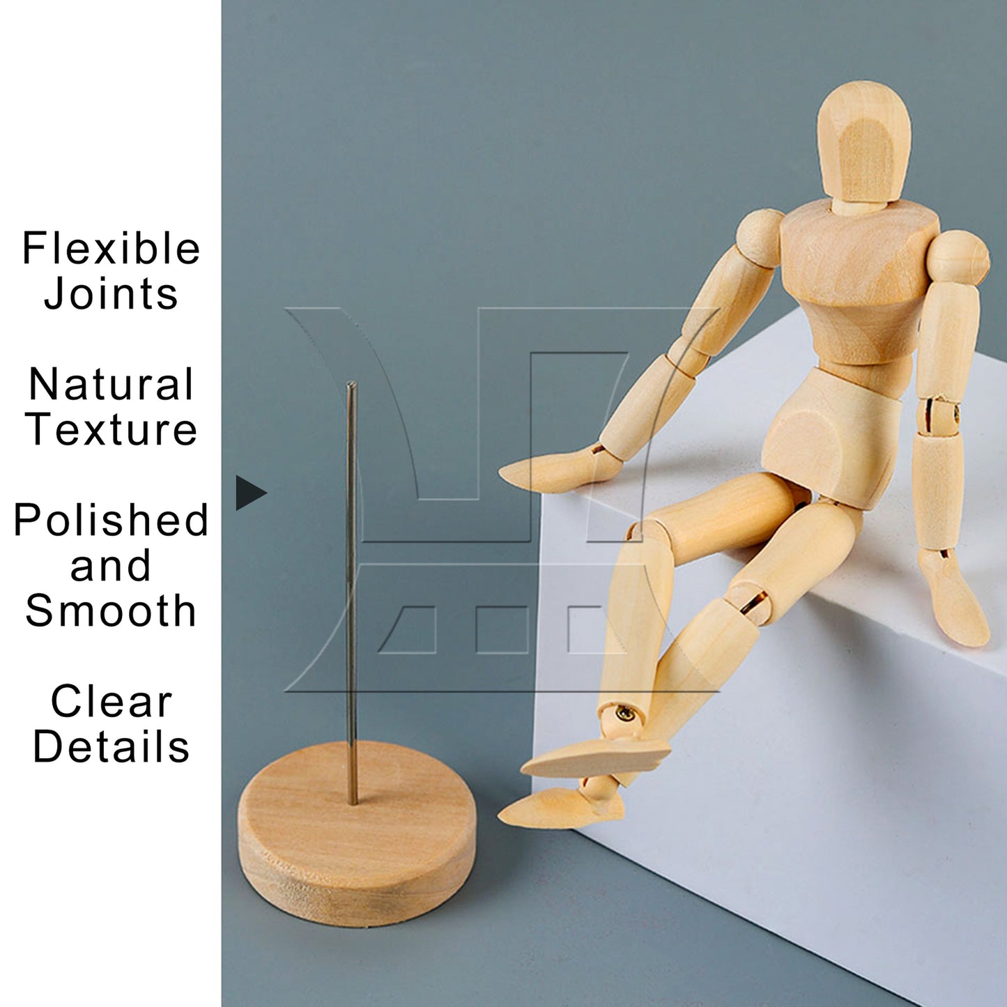 BQLZR 4.7" 5.5" Moveable Adjustable Wooden Human Mannequin Model for Office