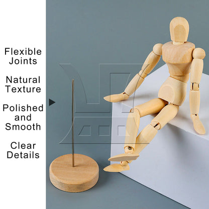 BQLZR 4.7" 5.5" Moveable Adjustable Wooden Human Mannequin Model for Office