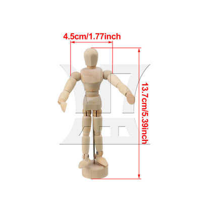 BQLZR 4.7" 5.5" Moveable Adjustable Wooden Human Mannequin Model for Office