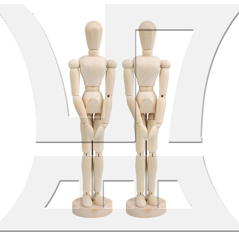 BQLZR Wooden Manikin Flexible Body Joints for Art Sketching 12 Inch Natural Color