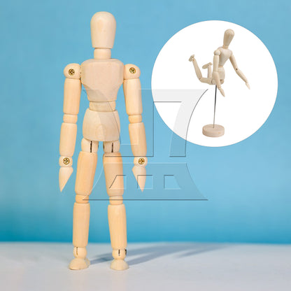 BQLZR Wooden Manikin Flexible Body Joints for Art Sketching 12 Inch Natural Color