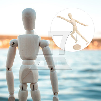 BQLZR Wooden Manikin Flexible Body Joints for Art Sketching 12 Inch Natural Color