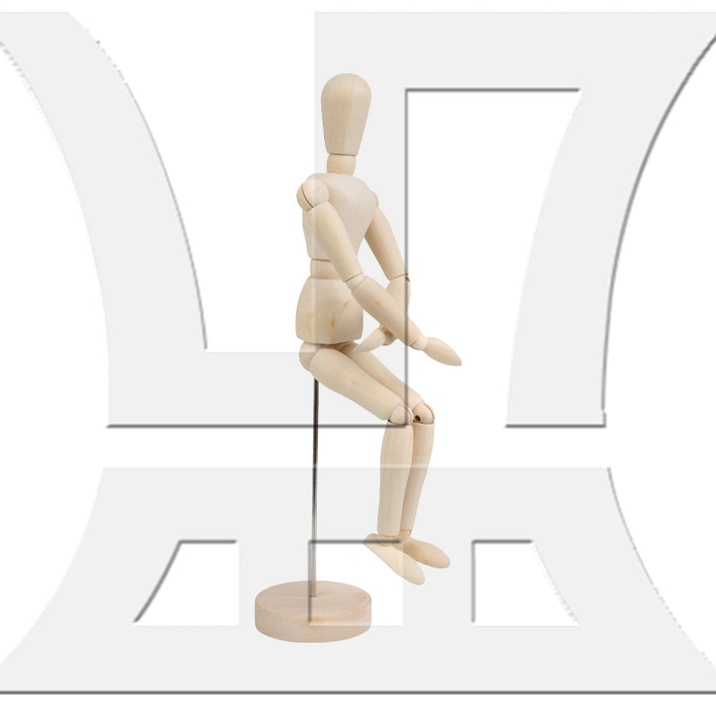 BQLZR Wooden Manikin Flexible Body Joints for Art Sketching 12 Inch Natural Color