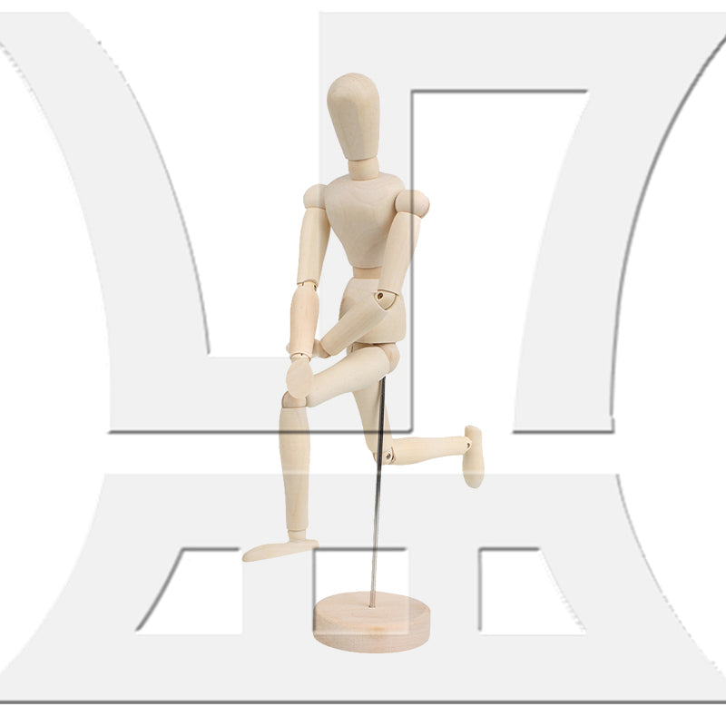 BQLZR Wooden Manikin Flexible Body Joints for Art Sketching 12 Inch Natural Color