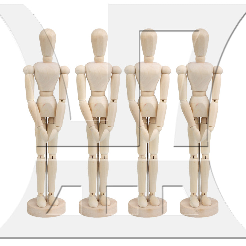 BQLZR Wooden Manikin Flexible Body Joints for Art Sketching 12 Inch Natural Color