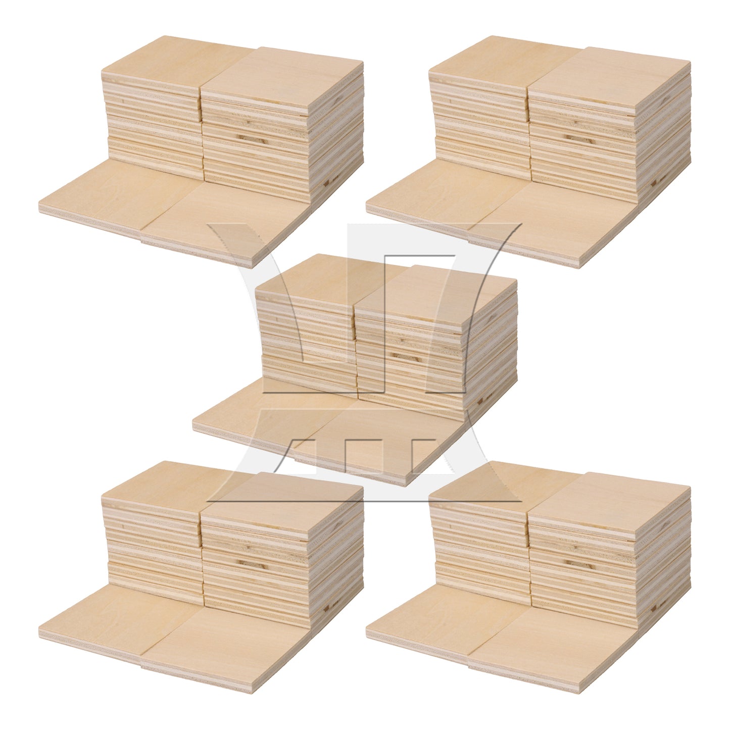 BQLZR 20 x Square Shaped Wood Pieces for Wood Engraving 50x50mm Wood Model