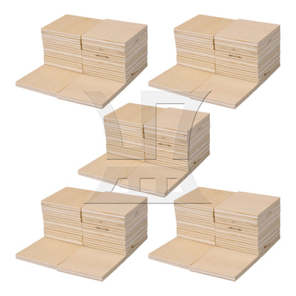 BQLZR 20 x Square Shaped Wood Pieces for Wood Engraving 50x50mm Wood Model