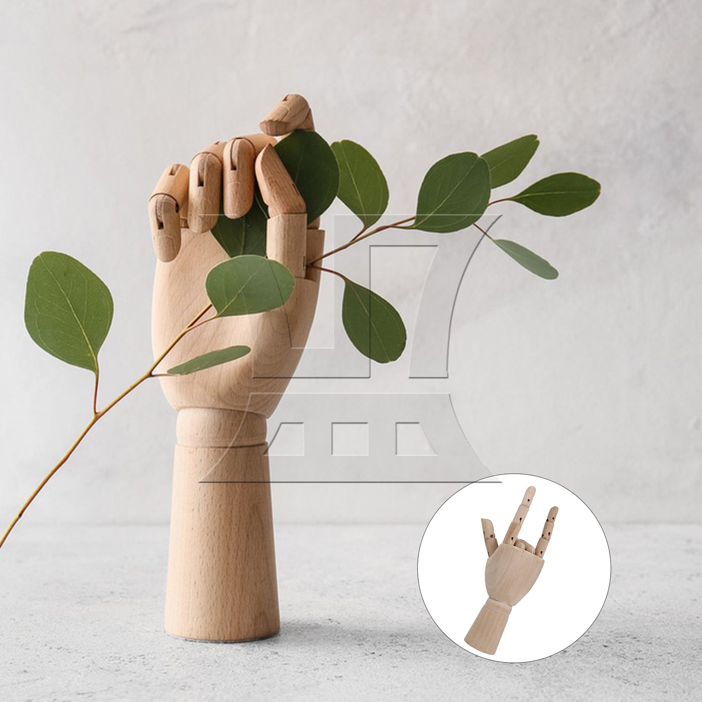 BQLZR Wood Manikin Left Hand Model 7 Inch for Bookshelf Office Decoration