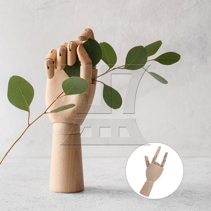 BQLZR Wood Manikin Left Hand Model 7 Inch for Bookshelf Office Decoration