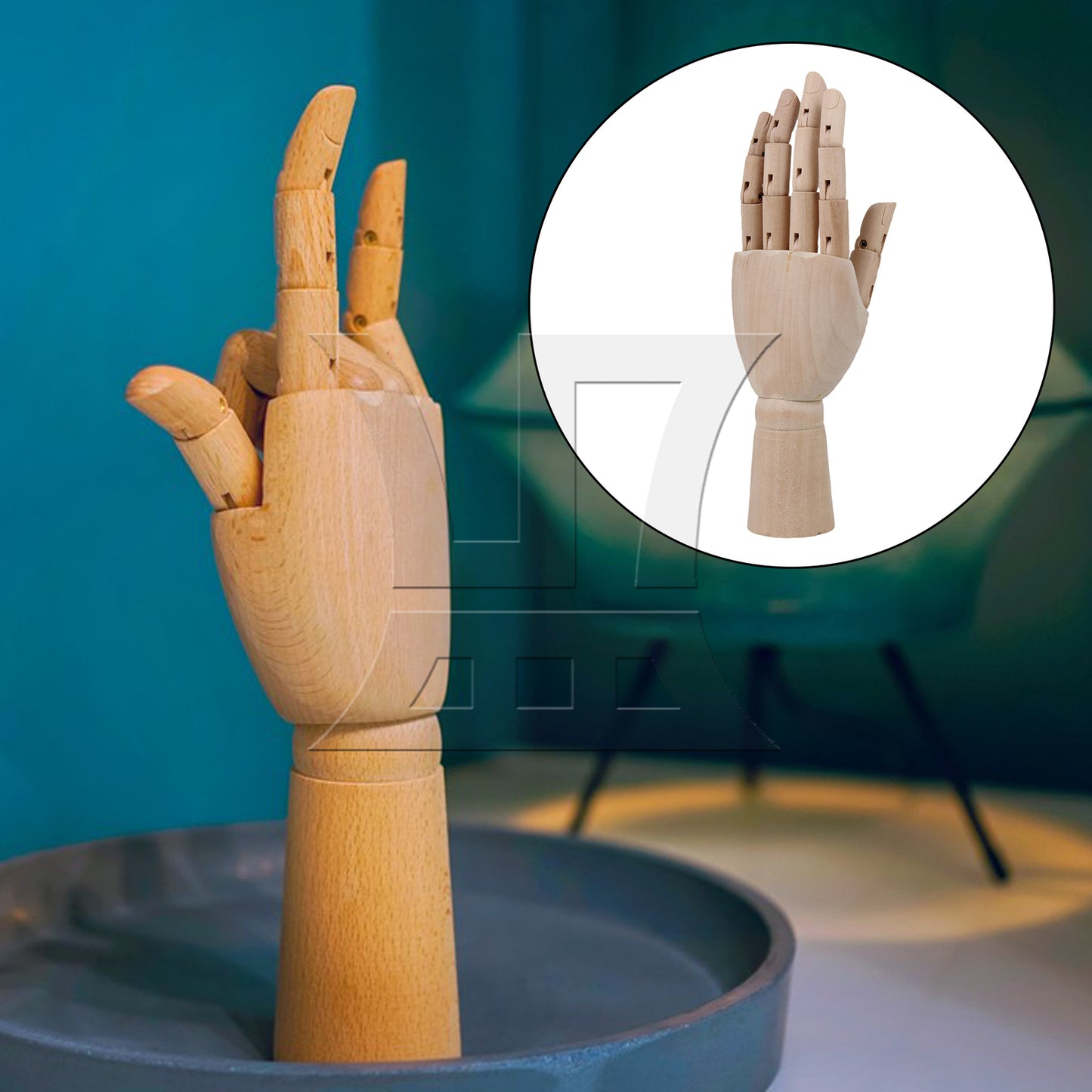 BQLZR Wood Manikin Left Hand Model 7 Inch for Bookshelf Office Decoration