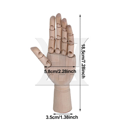 BQLZR Wood Manikin Left Hand Model 7 Inch for Bookshelf Office Decoration