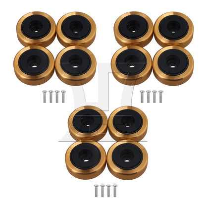 BQLZR  Gold Aluminum Plastic Isolation Feet Pad for Audio Speakers 3x1.1cm