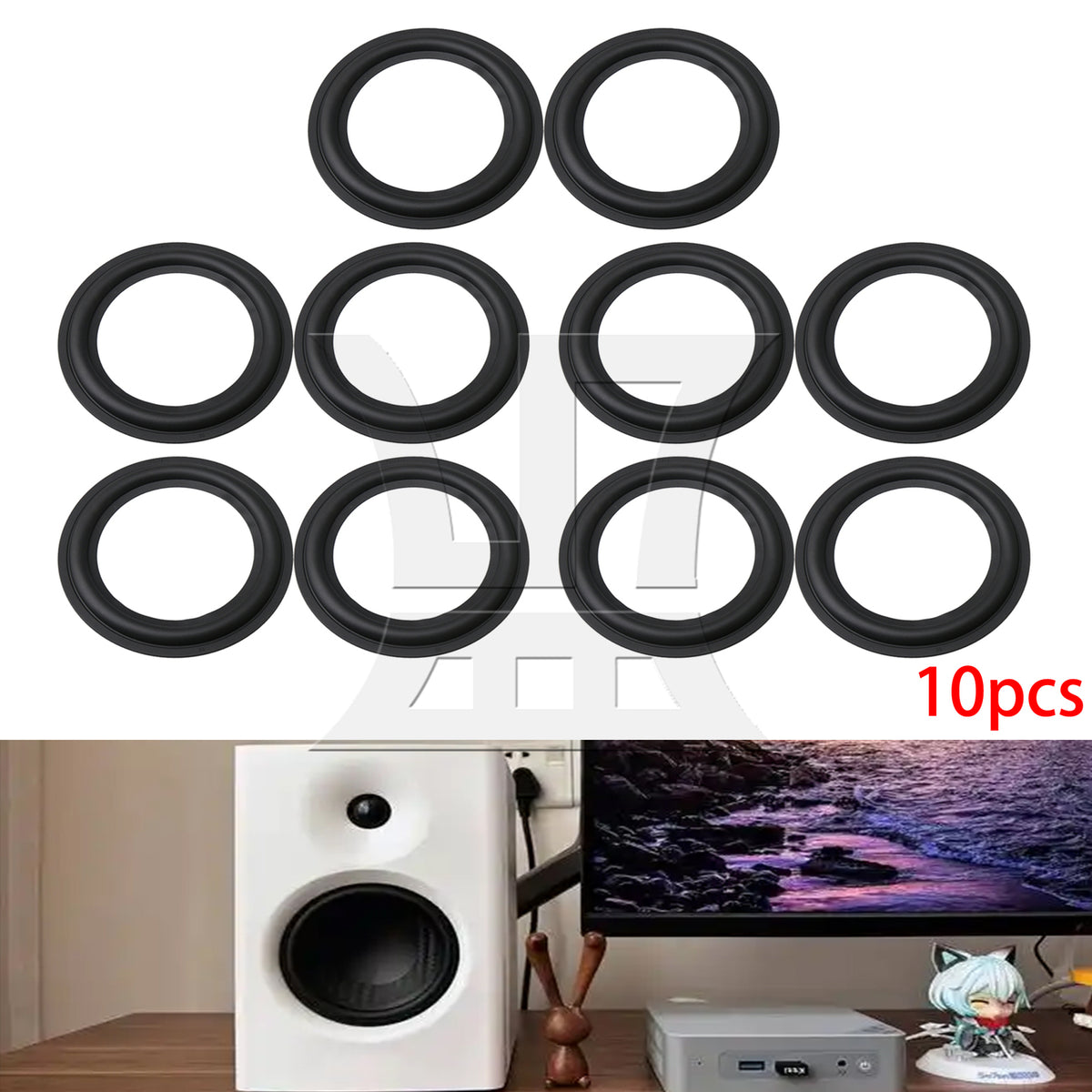 BQLZR 10pcs Speaker Rubber Ring, 156mm, Suitable For Home Audio