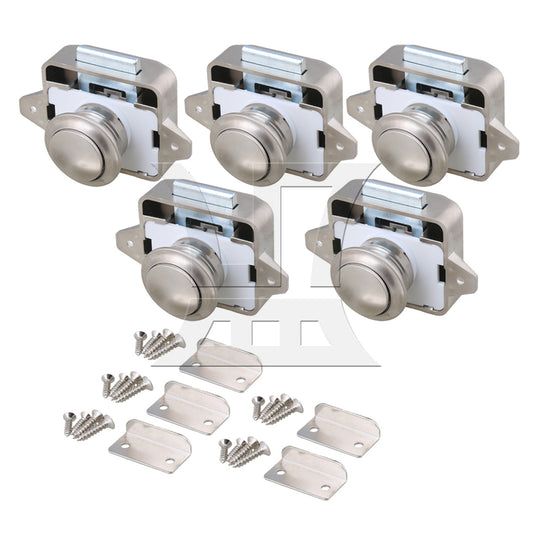 BQLZR Keyless Push Button Latchs for RV Camper Caravan Cabinet Pearl Nickel