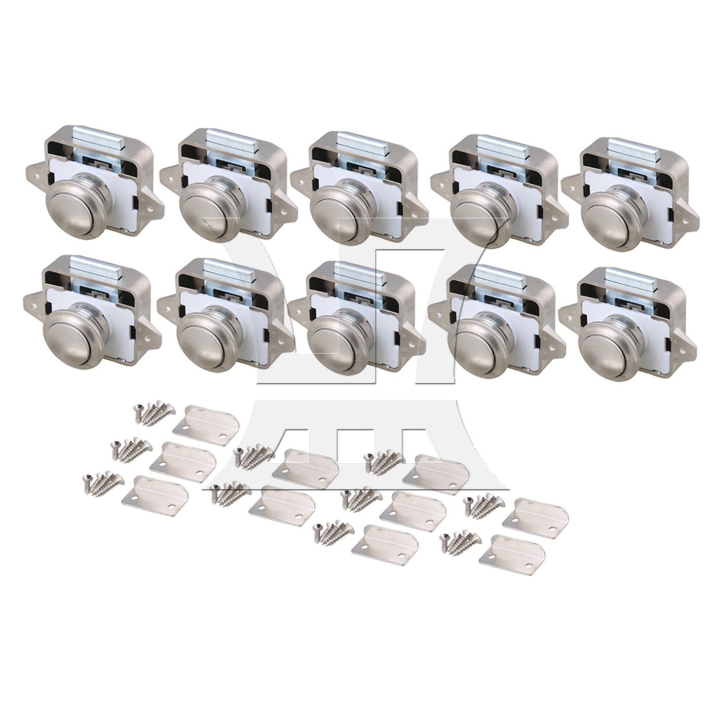 BQLZR Keyless Push Button Latchs for RV Camper Caravan Cabinet Pearl Nickel