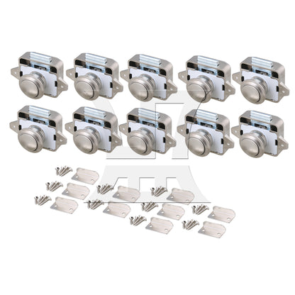 BQLZR Keyless Push Button Latchs for RV Camper Caravan Cabinet Pearl Nickel