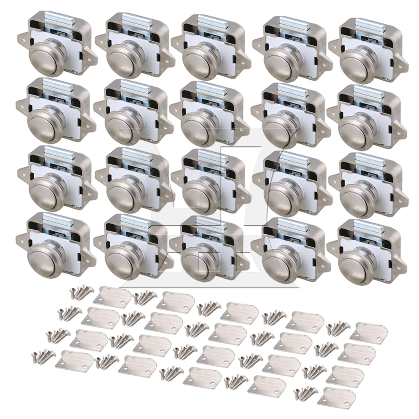 BQLZR Keyless Push Button Latchs for RV Camper Caravan Cabinet Pearl Nickel