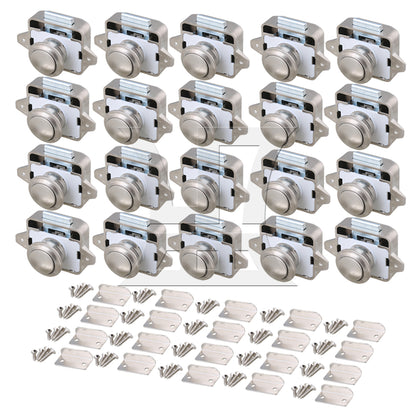 BQLZR Keyless Push Button Latchs for RV Camper Caravan Cabinet Pearl Nickel