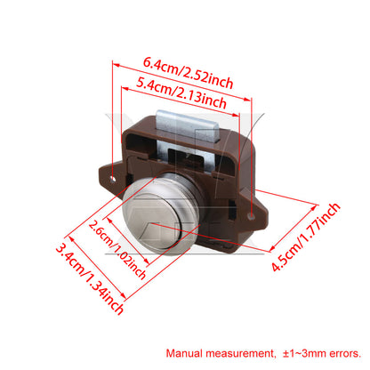 BQLZR Brown Keyless Push Button Latch for RV Camper Caravan Part 1.5-1.8cm
