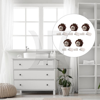 BQLZR  Brown RV Drawer Door Push Button Keyless Lock Latch Knob Opening Hole 20mm