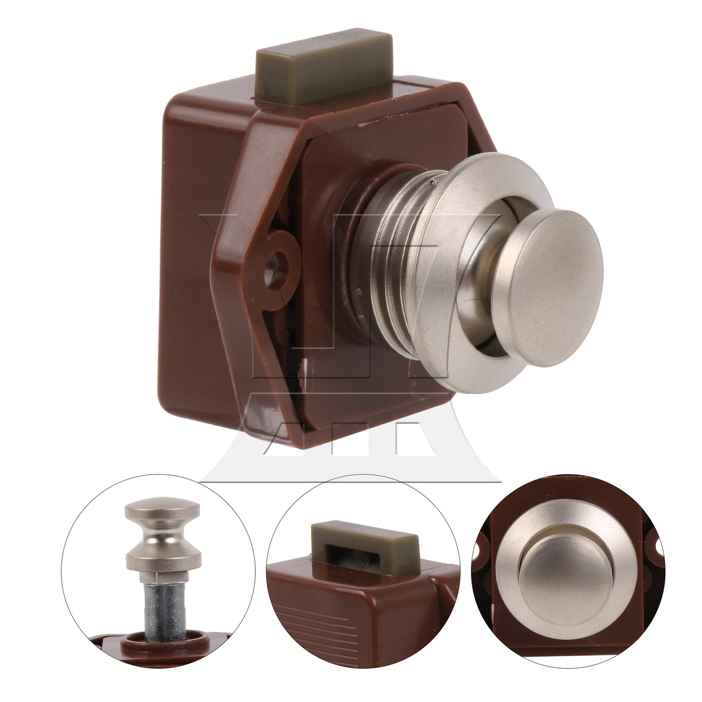 BQLZR  Brown RV Drawer Door Push Button Keyless Lock Latch Knob Opening Hole 20mm