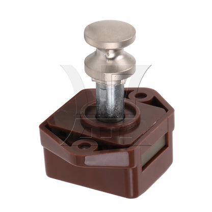 BQLZR  Brown RV Drawer Door Push Button Keyless Lock Latch Knob Opening Hole 20mm