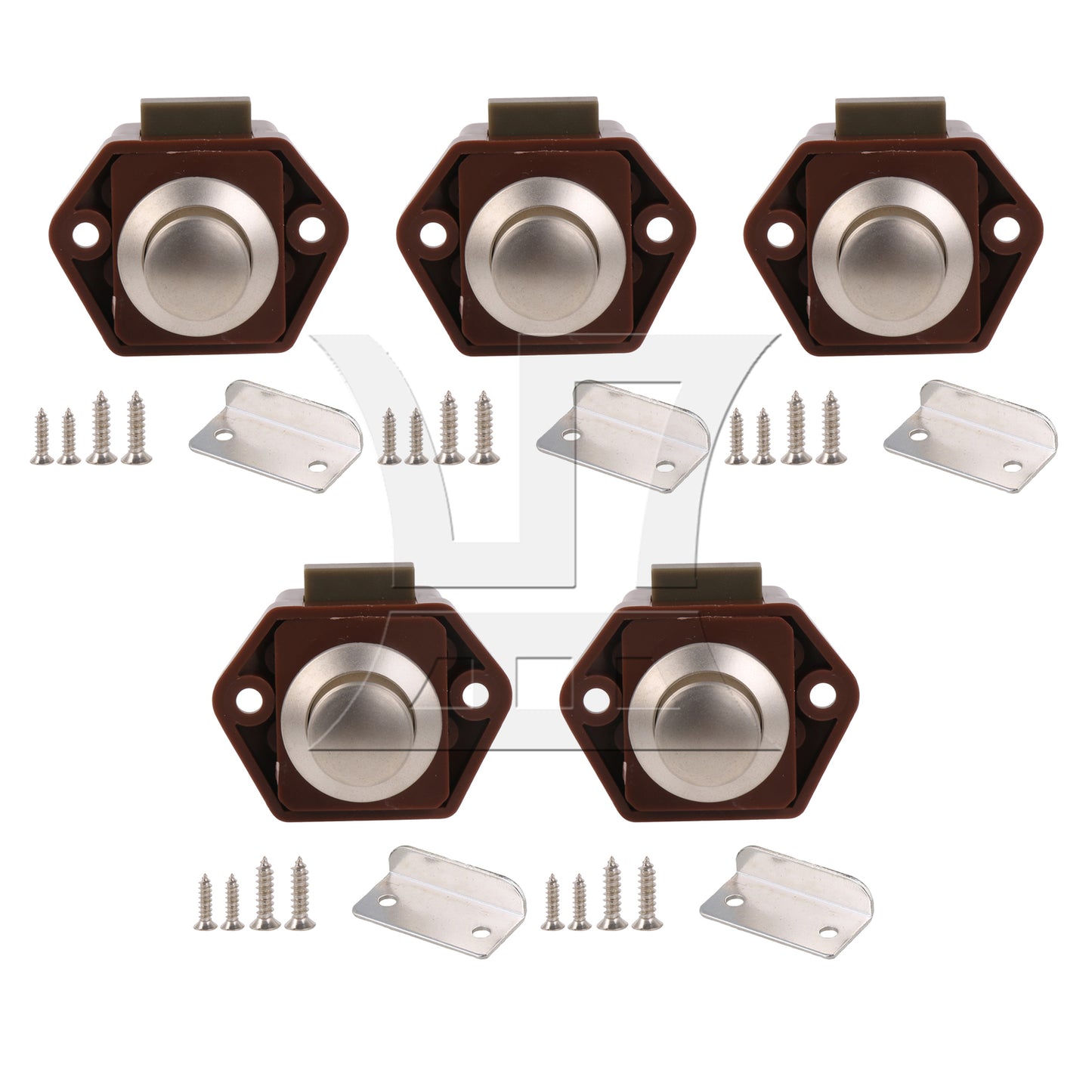 BQLZR  Brown RV Drawer Door Push Button Keyless Lock Latch Knob Opening Hole 20mm